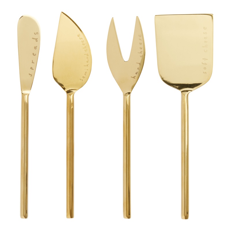 Meg Quinn Gold Stainless Steel Cheese Knives 4 Pack