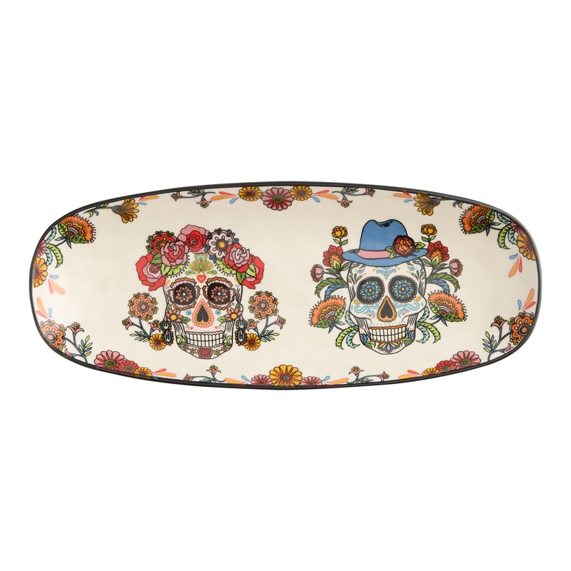 Multicolor Sugar Skull Serving Platter