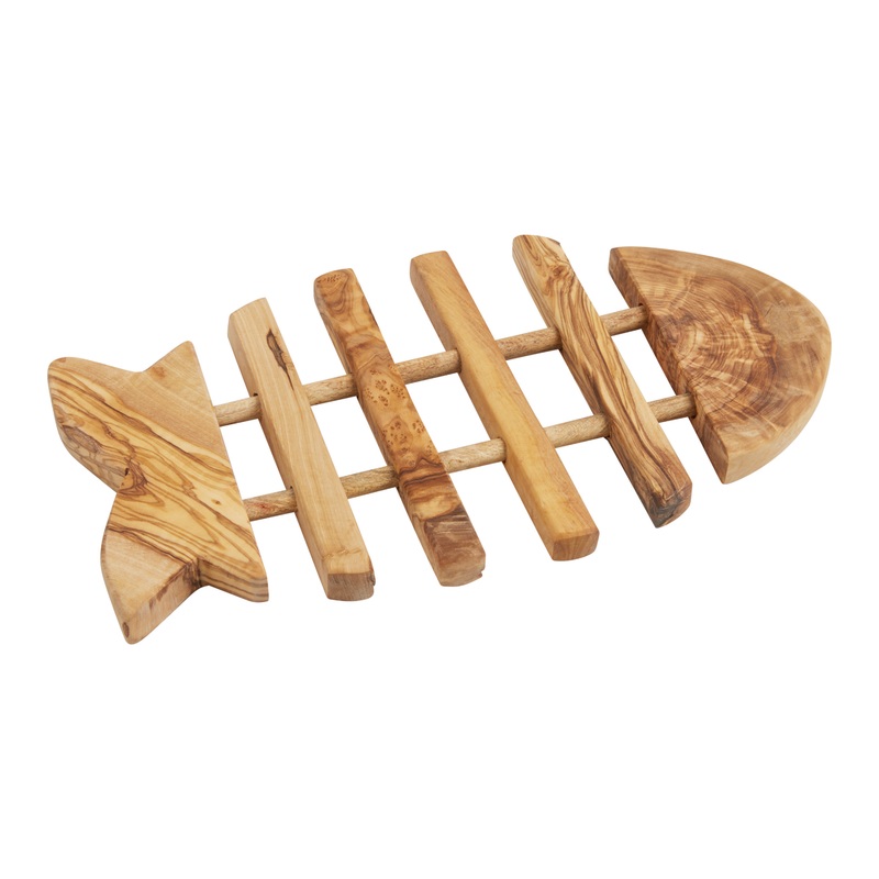 Natural Olive Wood Fish Shaped Trivet