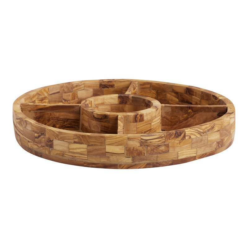 Olive Wood Sectioned Serving Tray