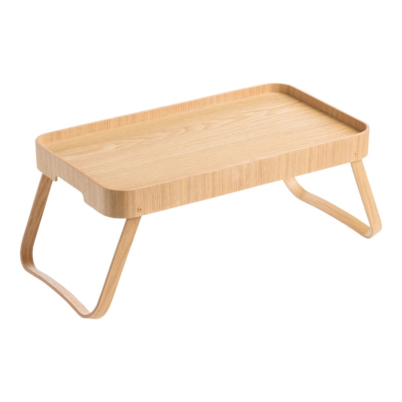 Pressed Willow Wood Bed Serving Tray with Folding Legs