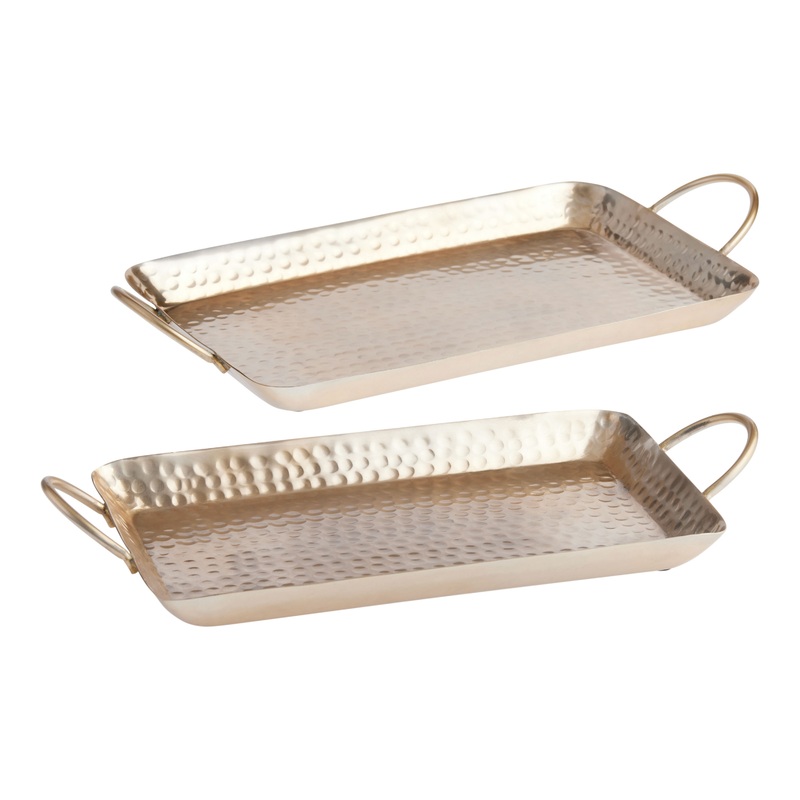 Rani Gold Hammered Metal Serving Tray