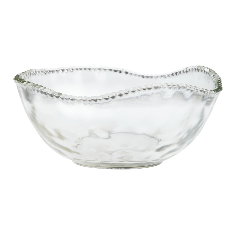 Recycled Glass Beaded Rim Bowl