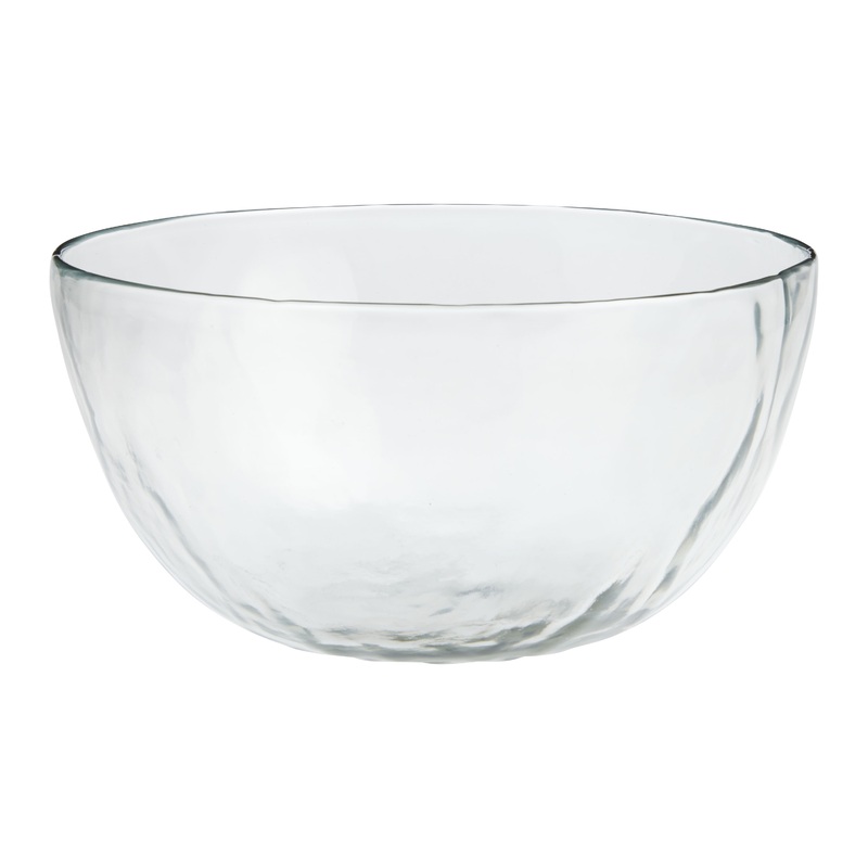 Recycled Glass Rippled Serving Bowl