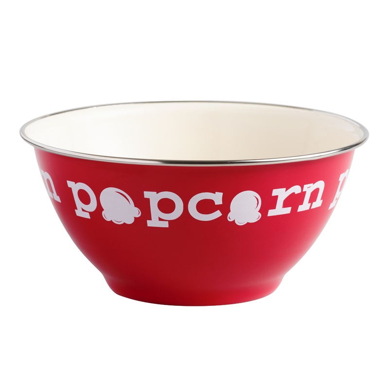 Red Enamel Individual Popcorn Bowls Set Of 4