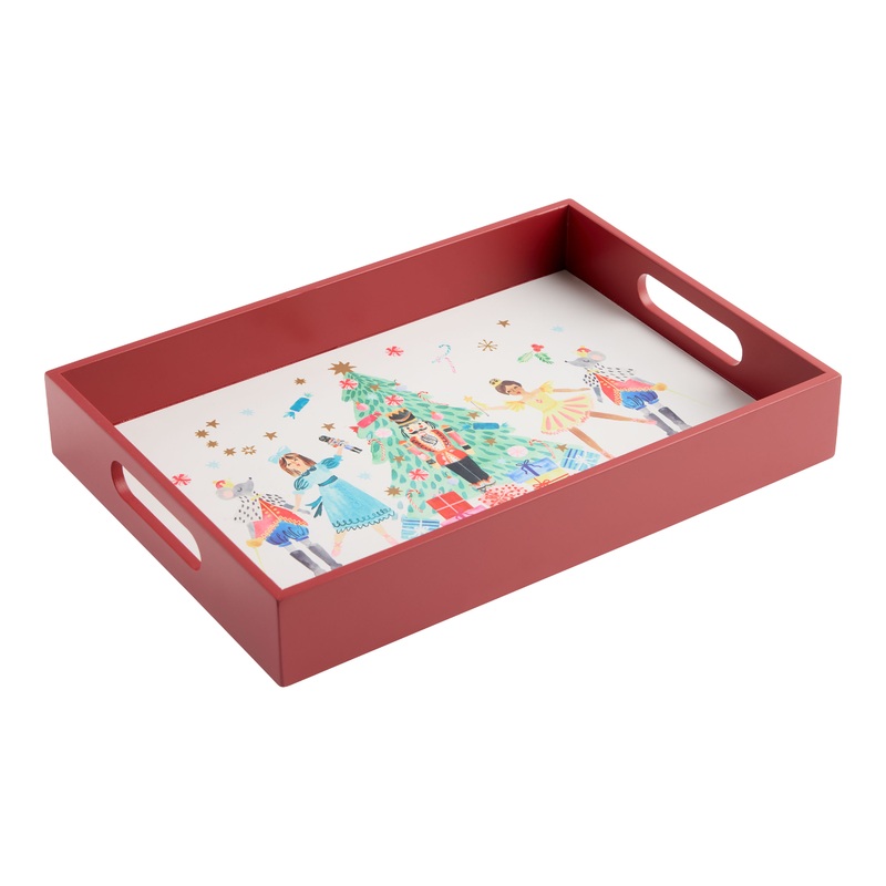Red Holiday Nutcracker Suite Serving Tray