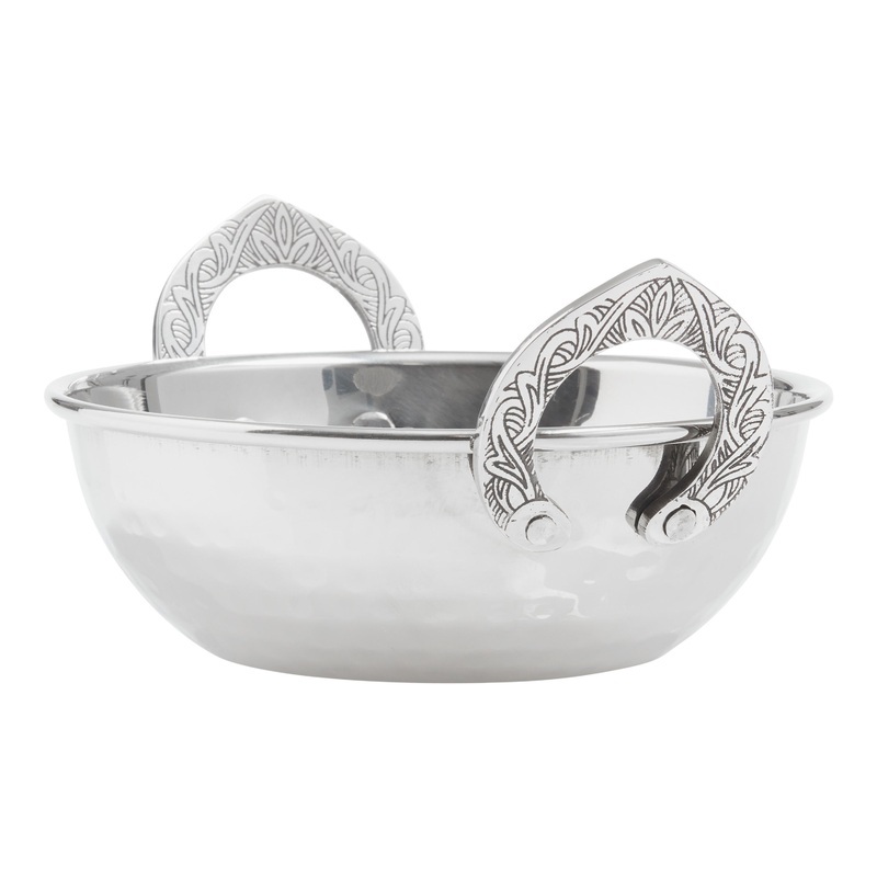 Small Hammered Stainless Steel Karhai Serving Bowl