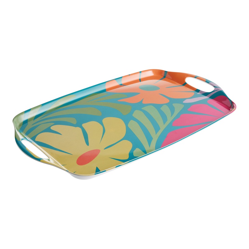 Tropicalia Multicolor Floral Melamine Serving Tray