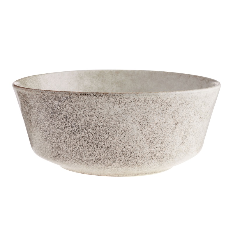 Vita Ivory And Brown Reactive Glaze Serving Bowl