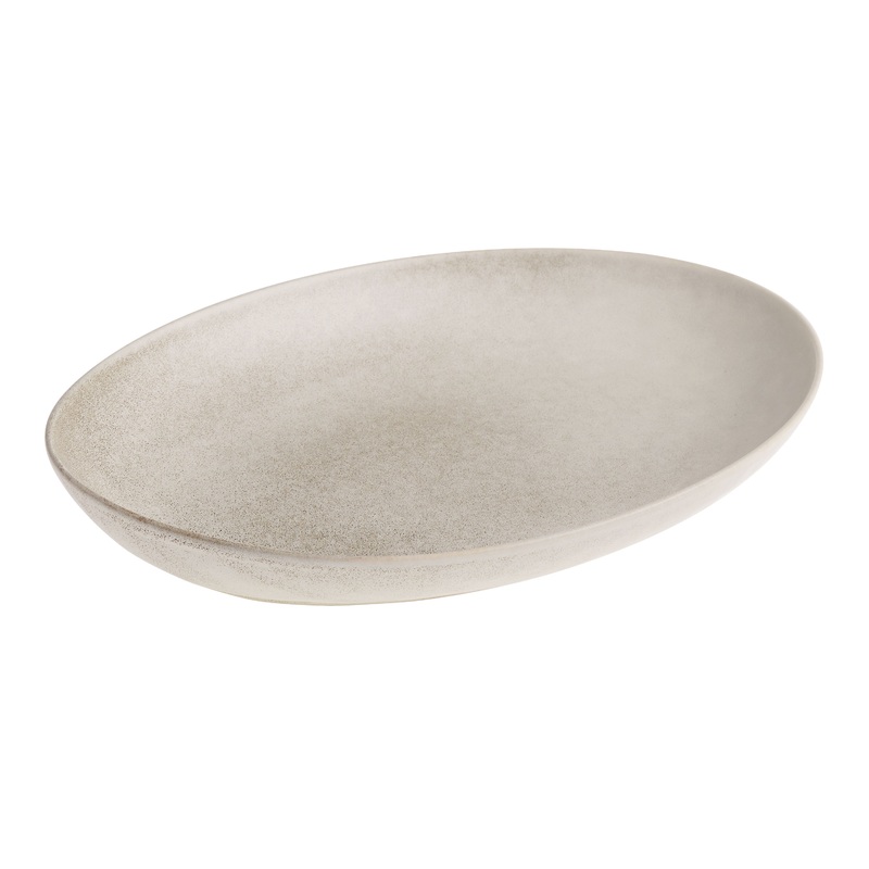 Vita Ivory And Brown Reactive Glaze Serving Platter
