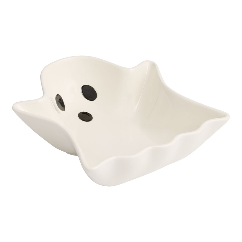 White Ghost Ceramic Figural Serving Bowl