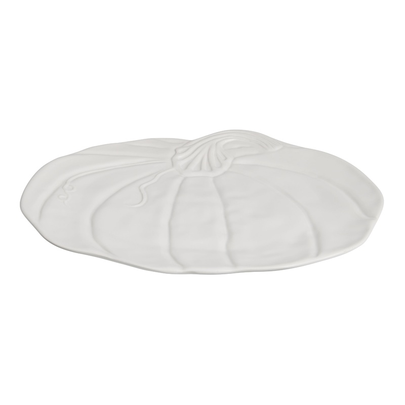 White Pumpkin Figural Serving Platter
