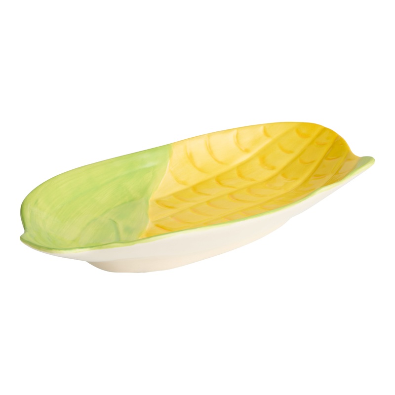 Yellow Corn Hand Painted Figural Serving Platter
