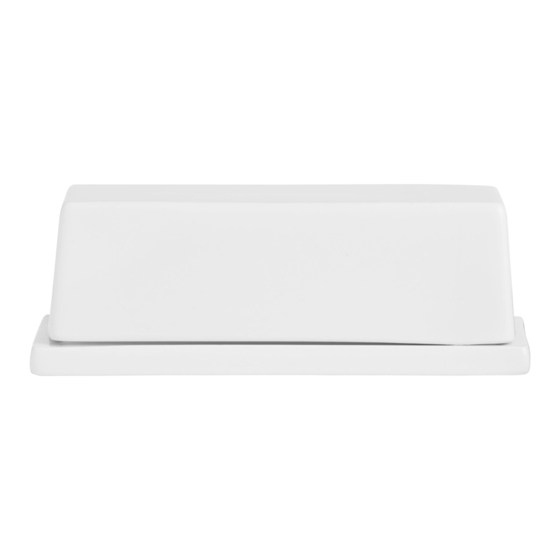 Coupe White Porcelain Covered Butter Dish