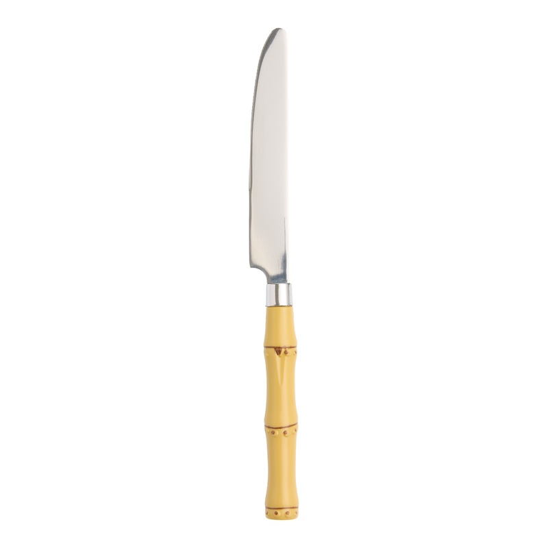 Faux Bamboo Stainless Steel Dinner Knife Set of 2