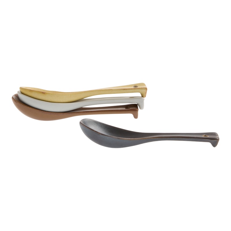 Fuji Blossom Ceramic Soup Spoons Set of 4