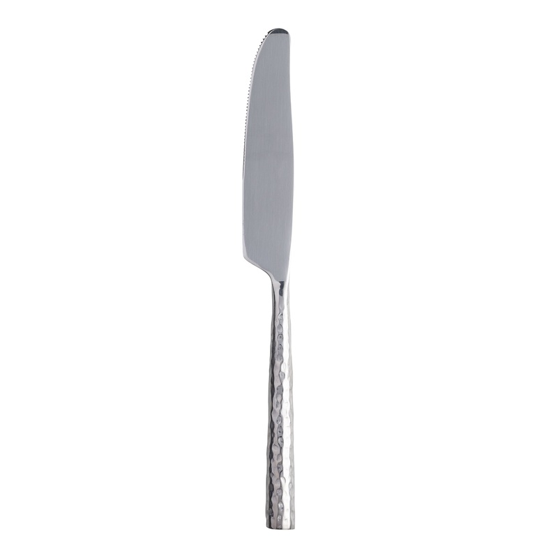 Hammered Stainless Steel Dinner Knife Set of 2