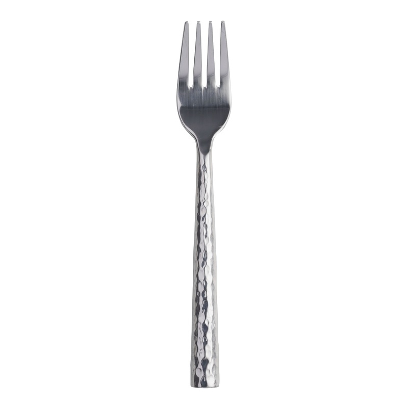 Hammered Stainless Steel Salad Forks Set of 4