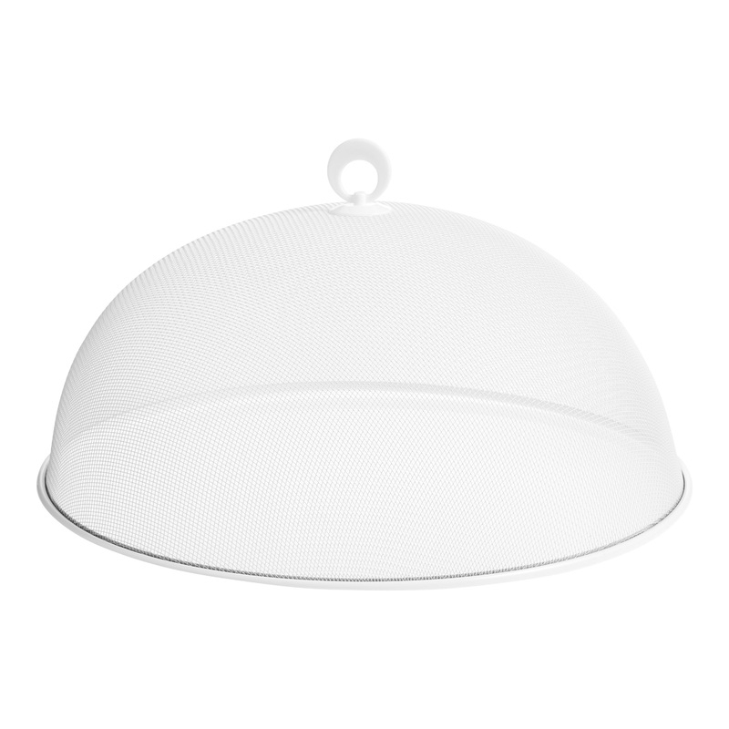 Round Modern White Mesh Food Dome