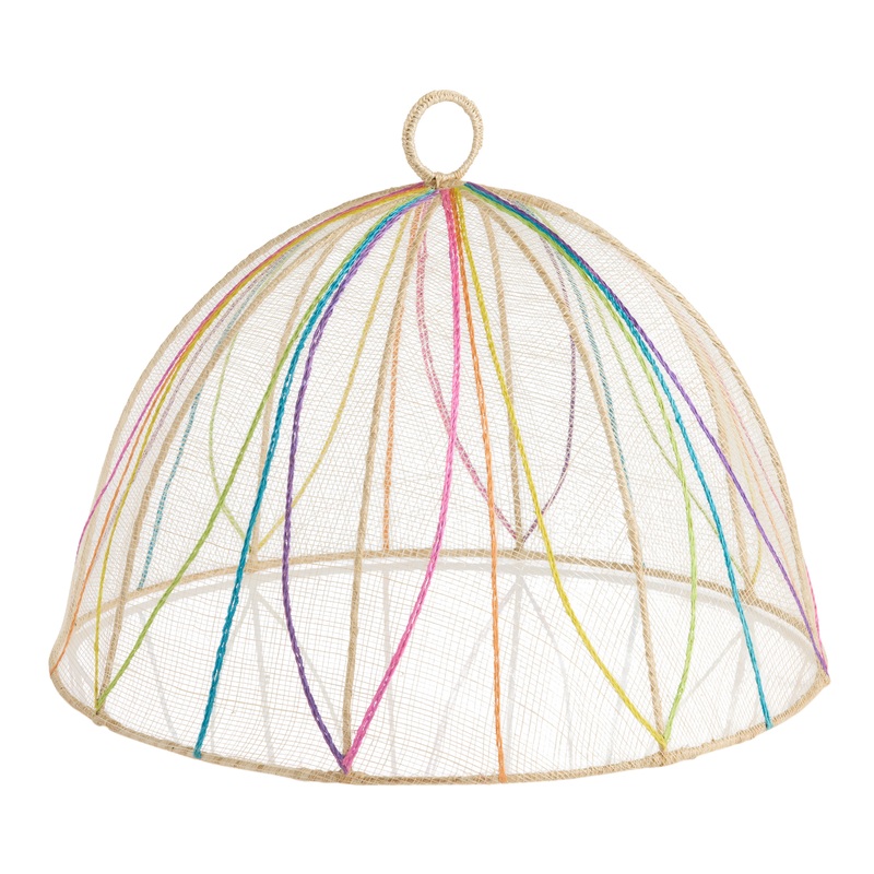 Round Rainbow Stripe Mesh Food Dome