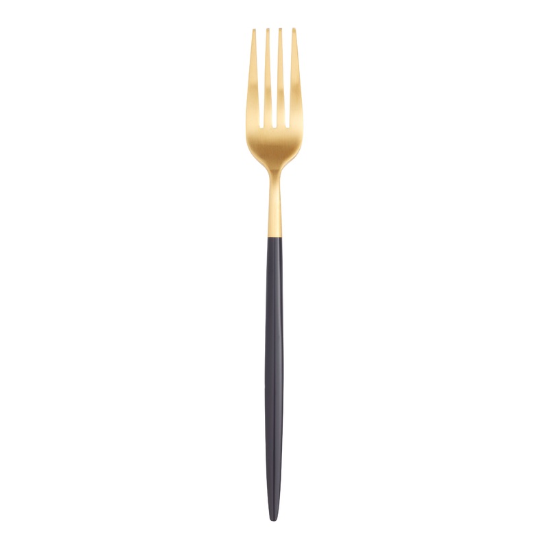 Shay Black And Gold Dinner Forks Set Of 6