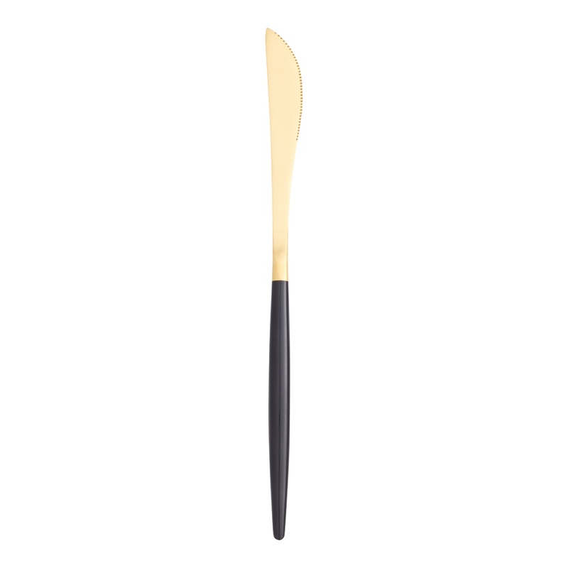 Shay Black And Gold Dinner Knife Set Of 6