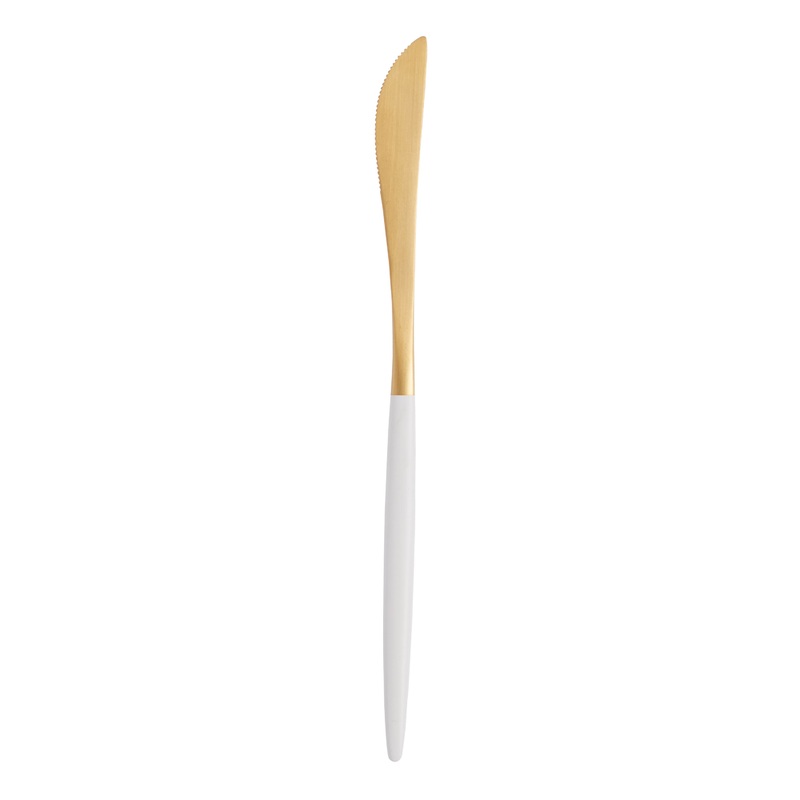 Shay White And Gold Dinner Knife