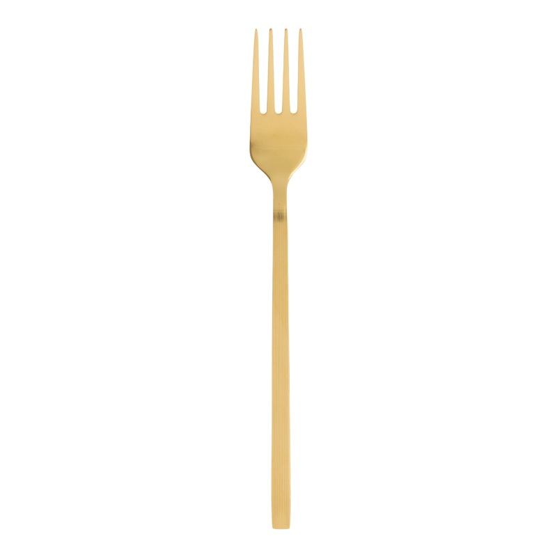 Solstice Gold Ribbed Dinner Fork Set of 2