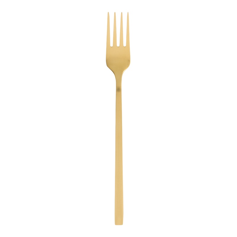 Solstice Gold Ribbed Salad Fork Set of 2