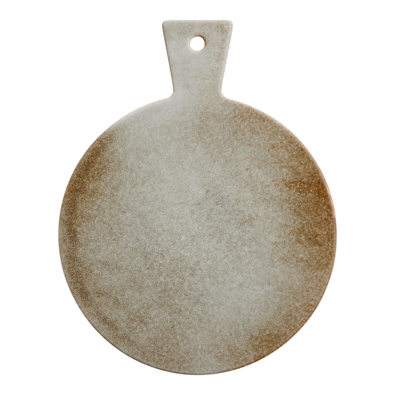 Vita Ivory And Brown Reactive Glaze Ceramic Serving Board