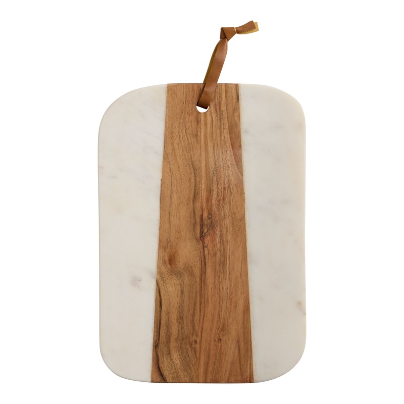 White Marble And Acacia Wood Serving Board