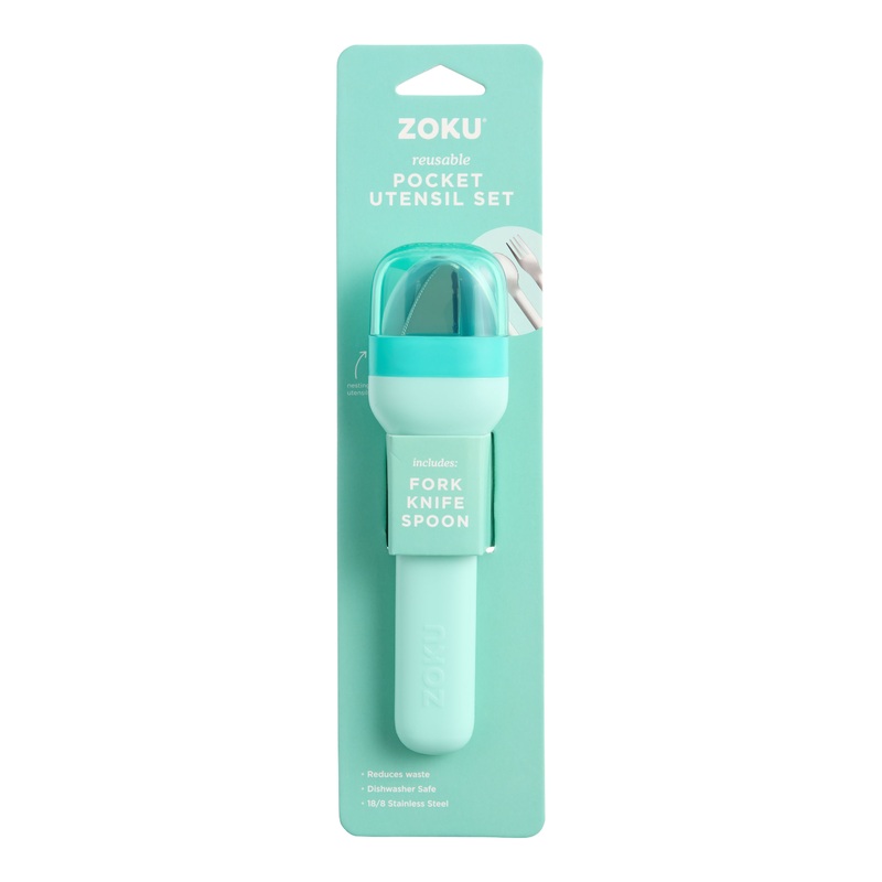 Zoku Blue Pocket Travel Utensil Set