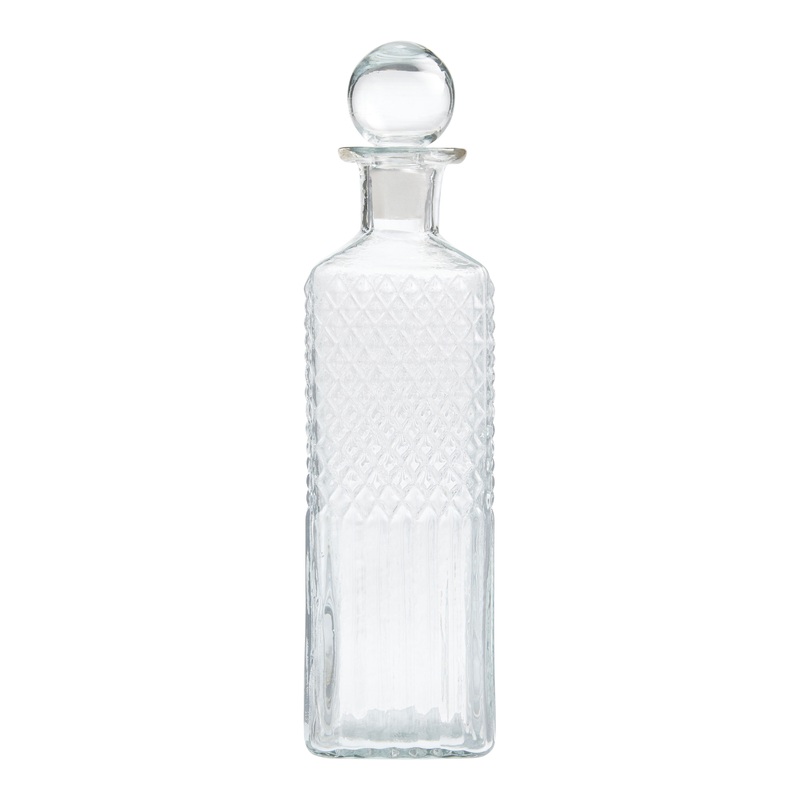 Carlton Embossed Blown Glass Decanter