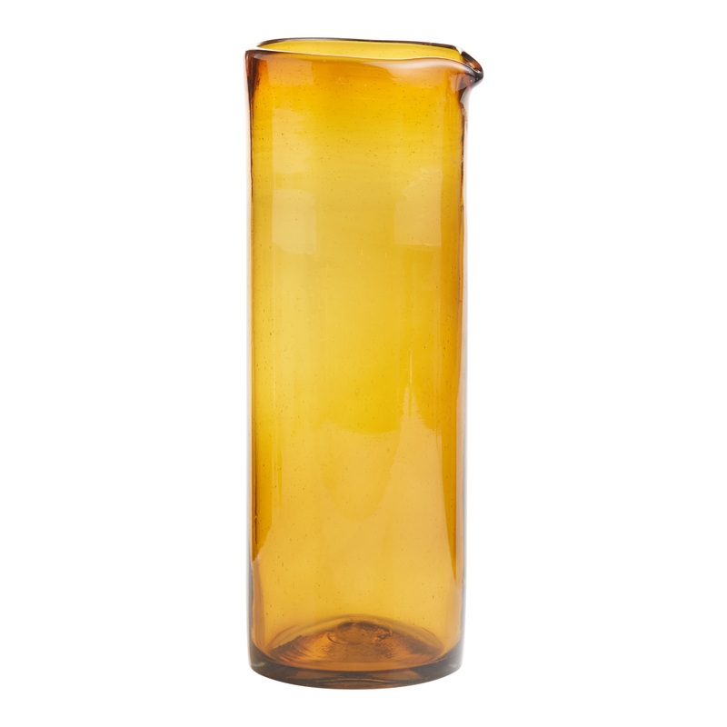 Carmelo Amber Handcrafted Recycled Glass Pitcher