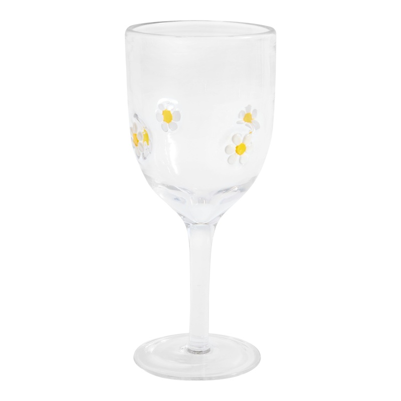 Charm Daisy Inlay Wine Glass