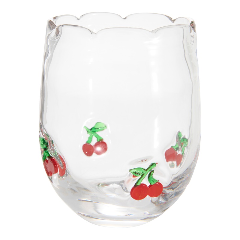 Charm Inlay Scallop Stemless Wine Glass