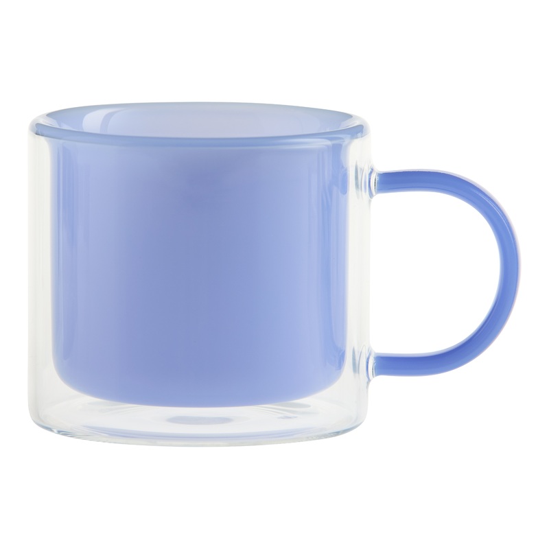 Colored Double Wall Borosilicate Milk Glass Mug