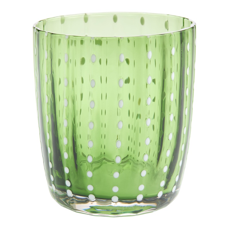 Colored Speckle Ribbed Double Old Fashioned Glass