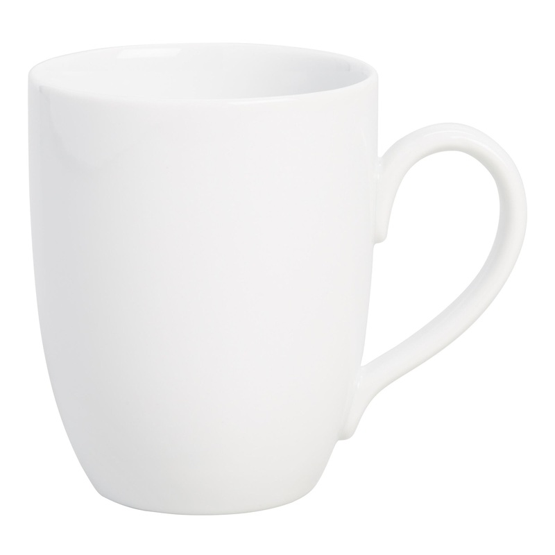 Coupe White Porcelain Mug Set of 2