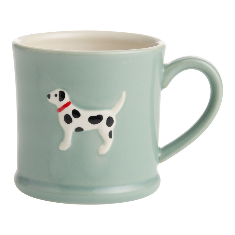 Dog Icon Embossed Hand Painted Ceramic Mug