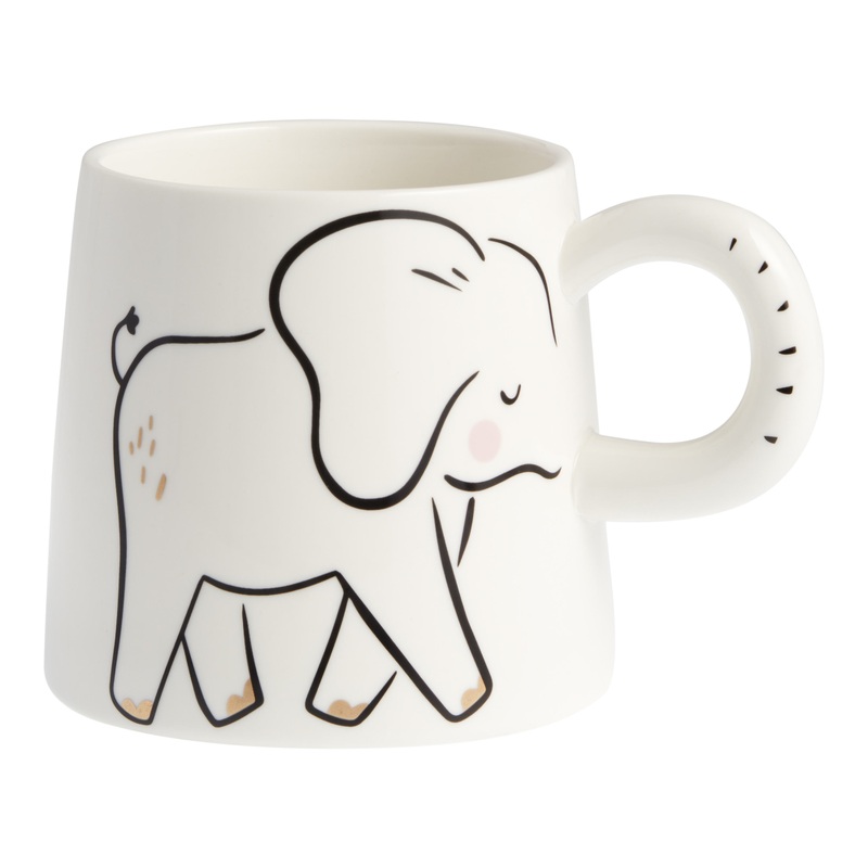Elephant Trunk Handle Ceramic Mug