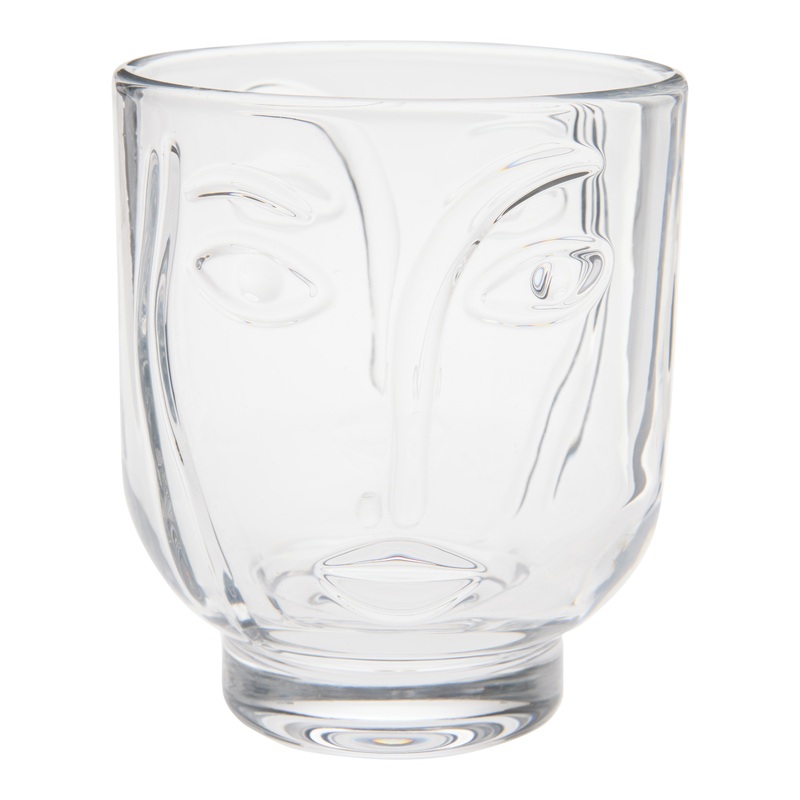 Feminine Face Double Old Fashioned Glass