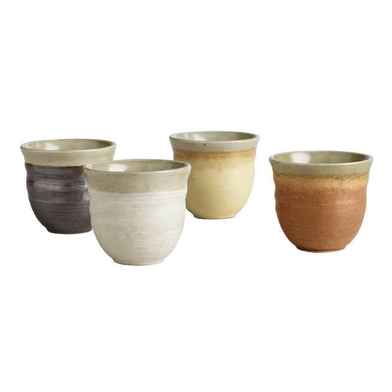 Fuji Rimmed Ceramic Teacup Set Of 4