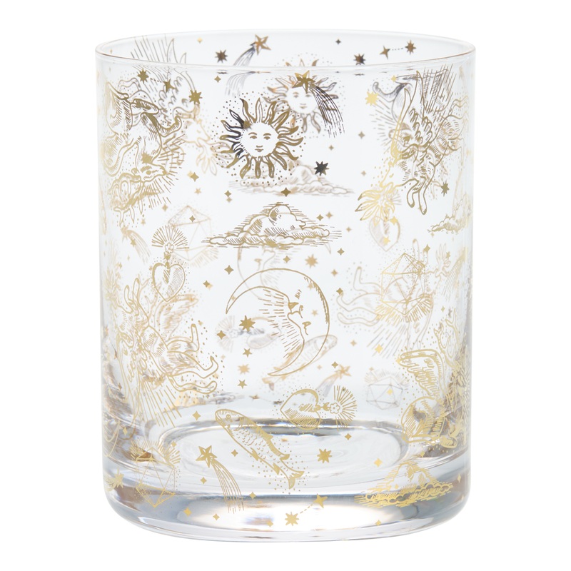 Gold Celestial Double Old Fashioned Glass