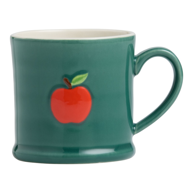 Green and Red Apple Hand Painted Ceramic Mug