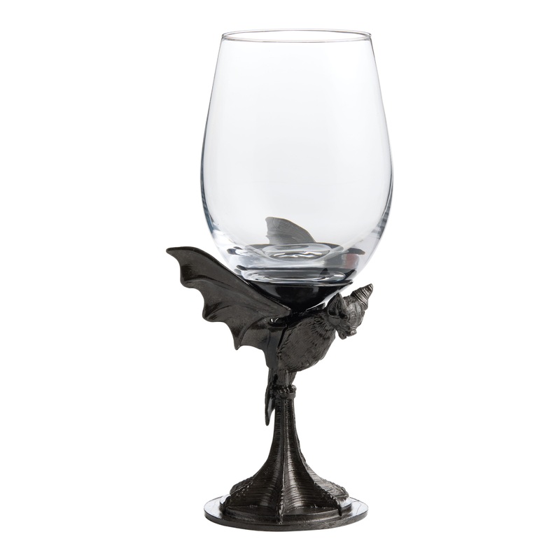 Gunmetal Bat Wine Glass