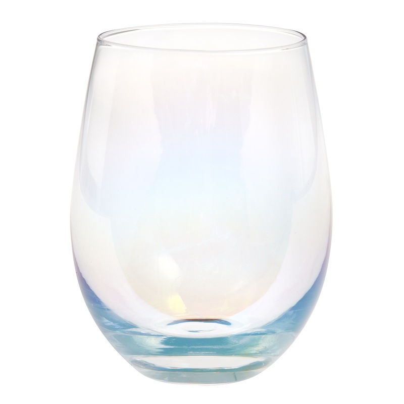 Iridescent Stemless Wine Glasses Set of 4