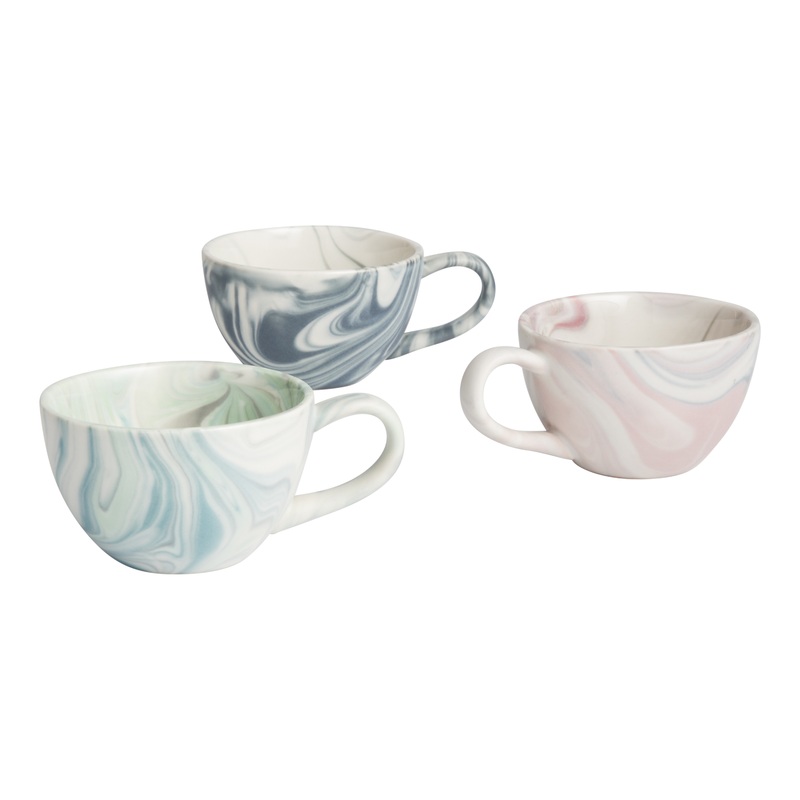 Marbled Ceramic Espresso Mug Set Of 3
