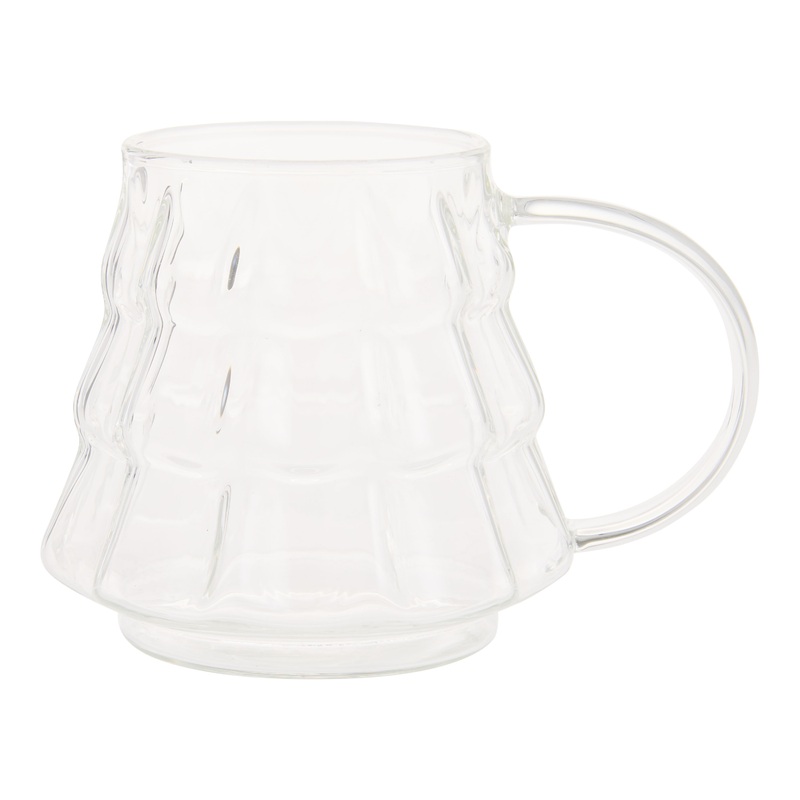 Modern Christmas Tree Figural Glass Mug