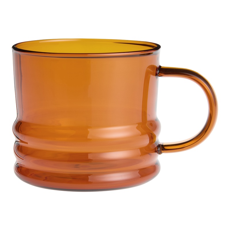 Modern Ribbed Colored Glass Mug